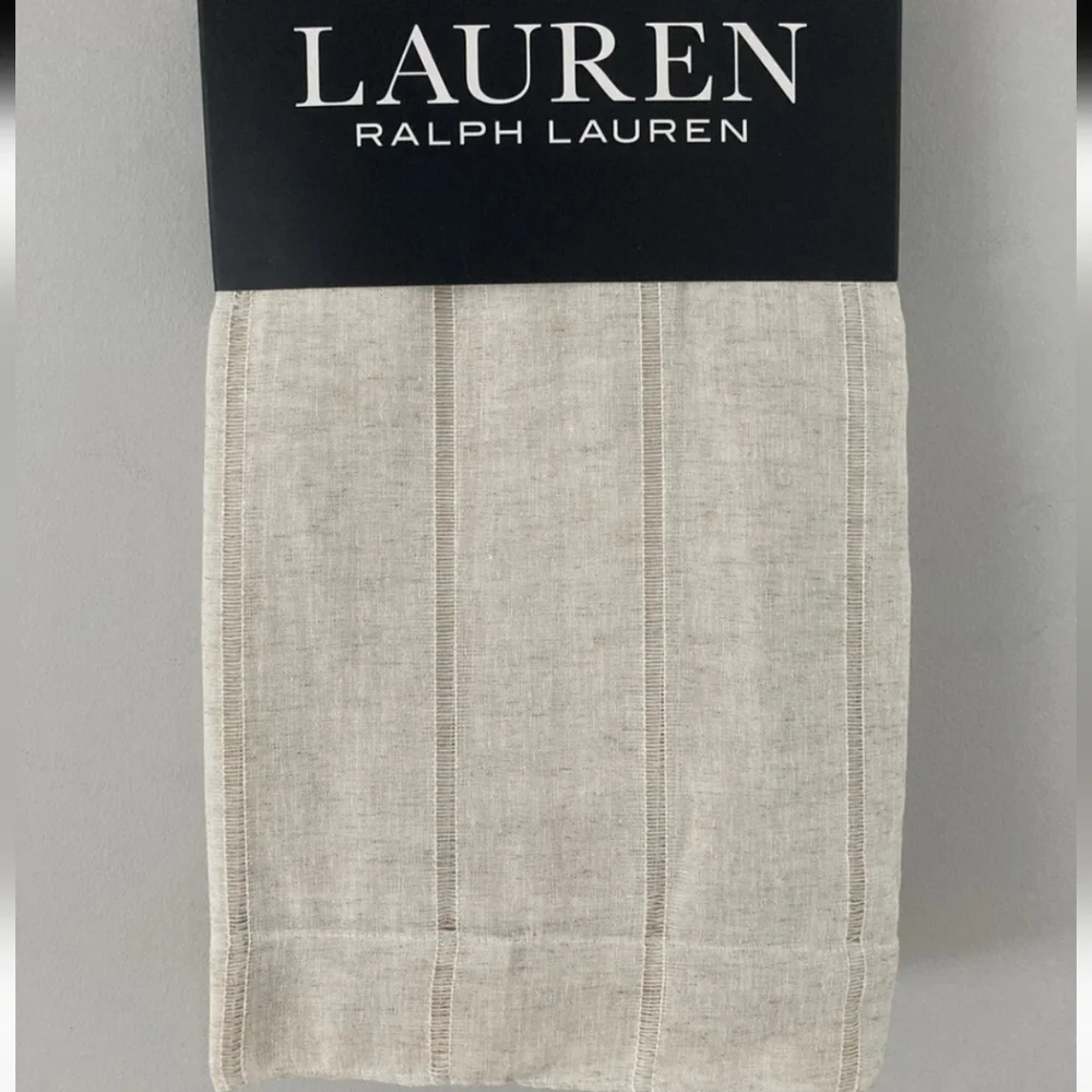 2 LAUREN Neutral Woven Linen Blend Back Tab Pocket Panel 54